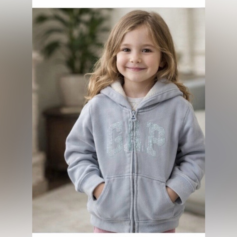 Tommy Hilfiger Pink Puffer Coat (4T) + GAP Kids Sherpa Hoodie (XS)